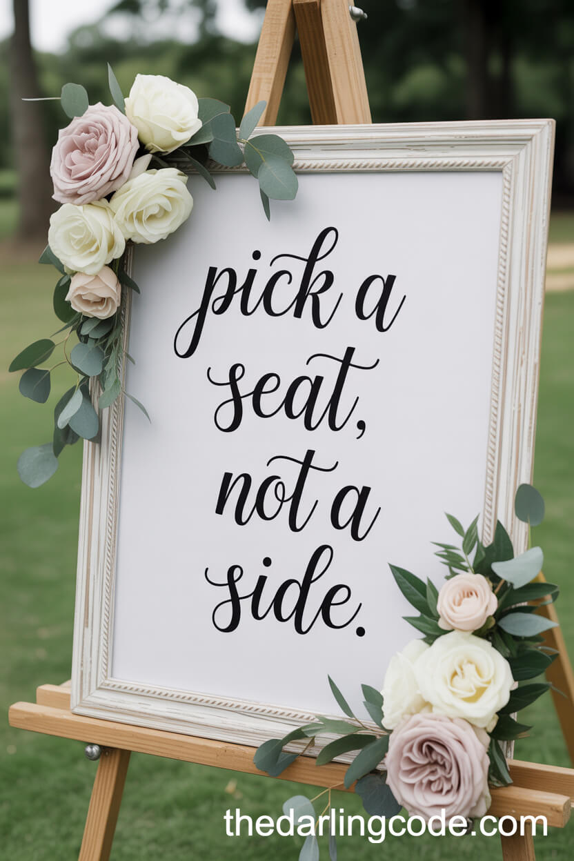 Elegant Framed Ceremony Sign With Calligraphy