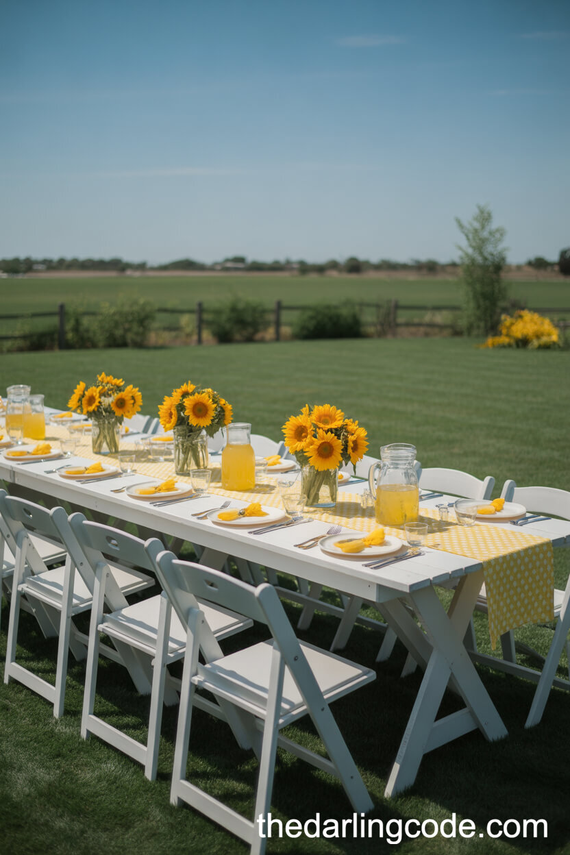 Cheerful Sunflower And Lemonade Table