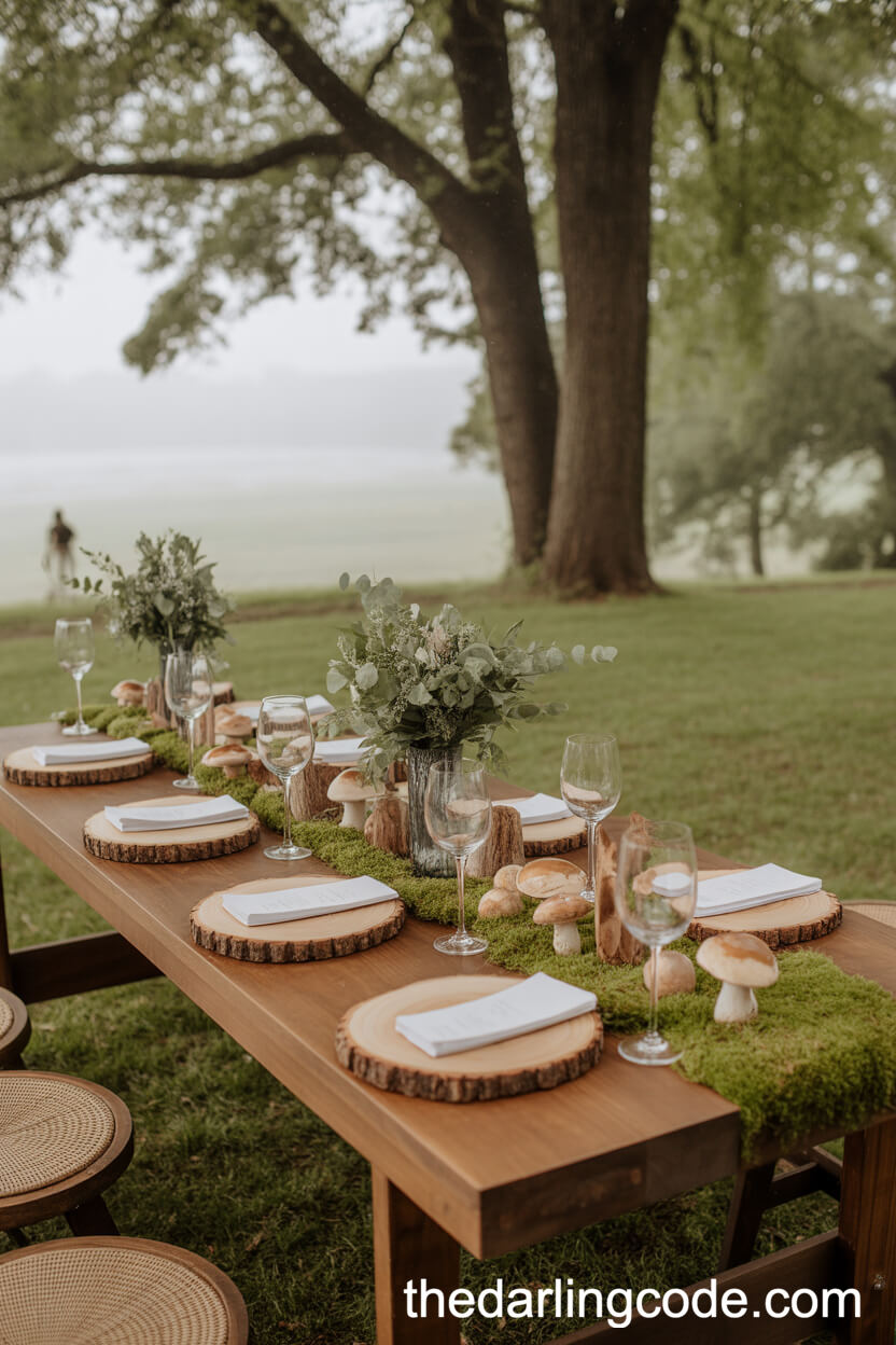 Enchanted Woodland Table With Moss Runner