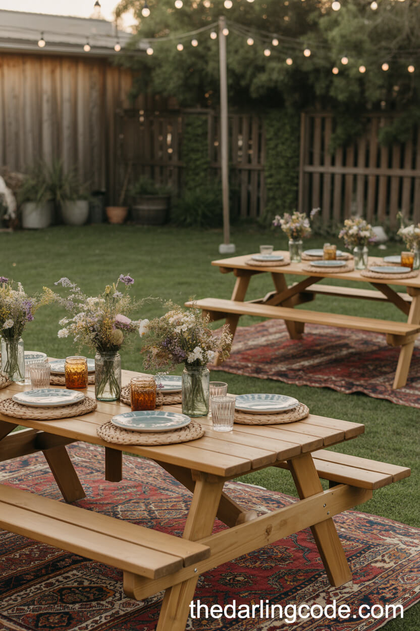 Boho Picnic Tables On Persian Rugs
