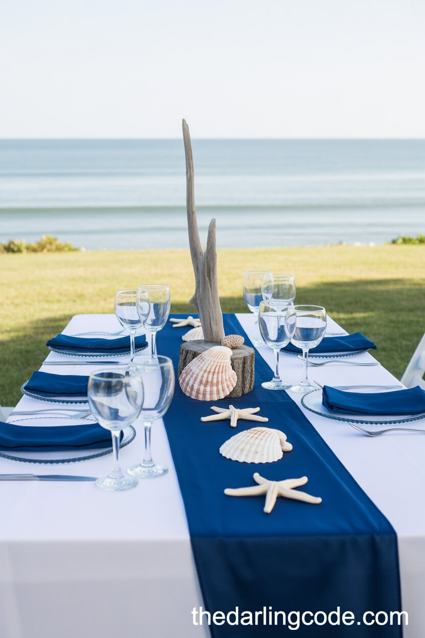 Coastal Table Setting With Seashell Accents