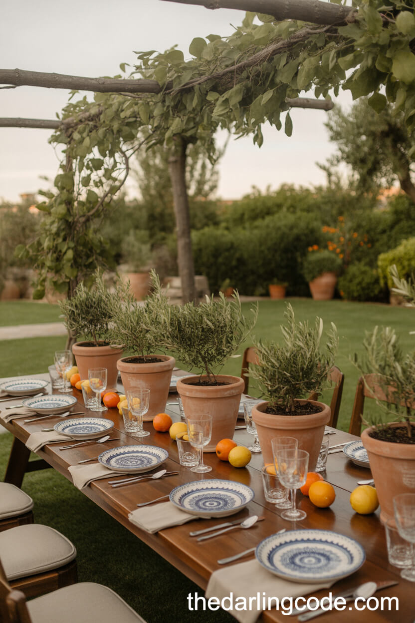 Mediterranean-Inspired Table With Terra Cotta And Citrus