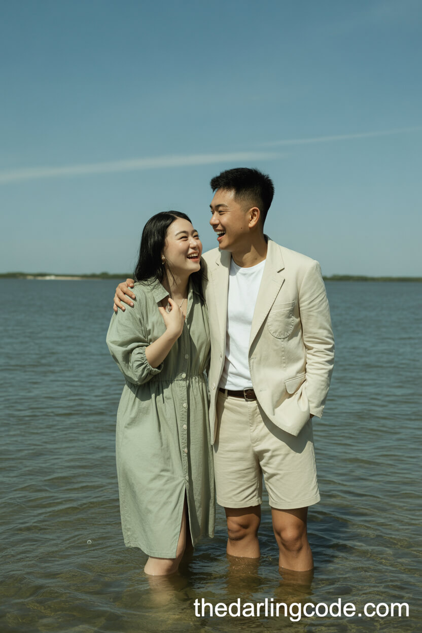 Laughing Together In Shallow Water