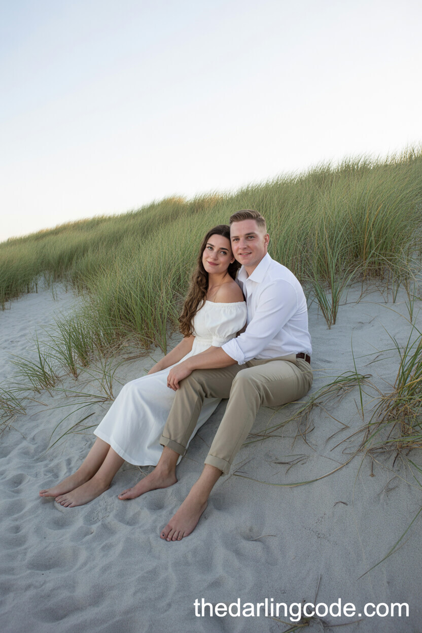 Smiling Softly Atop A Sandy Beach Dune