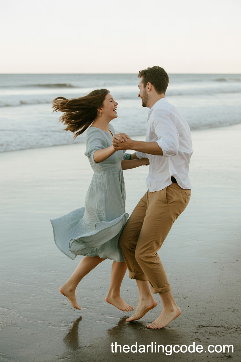 Barefoot Beach Dancing And Twirls