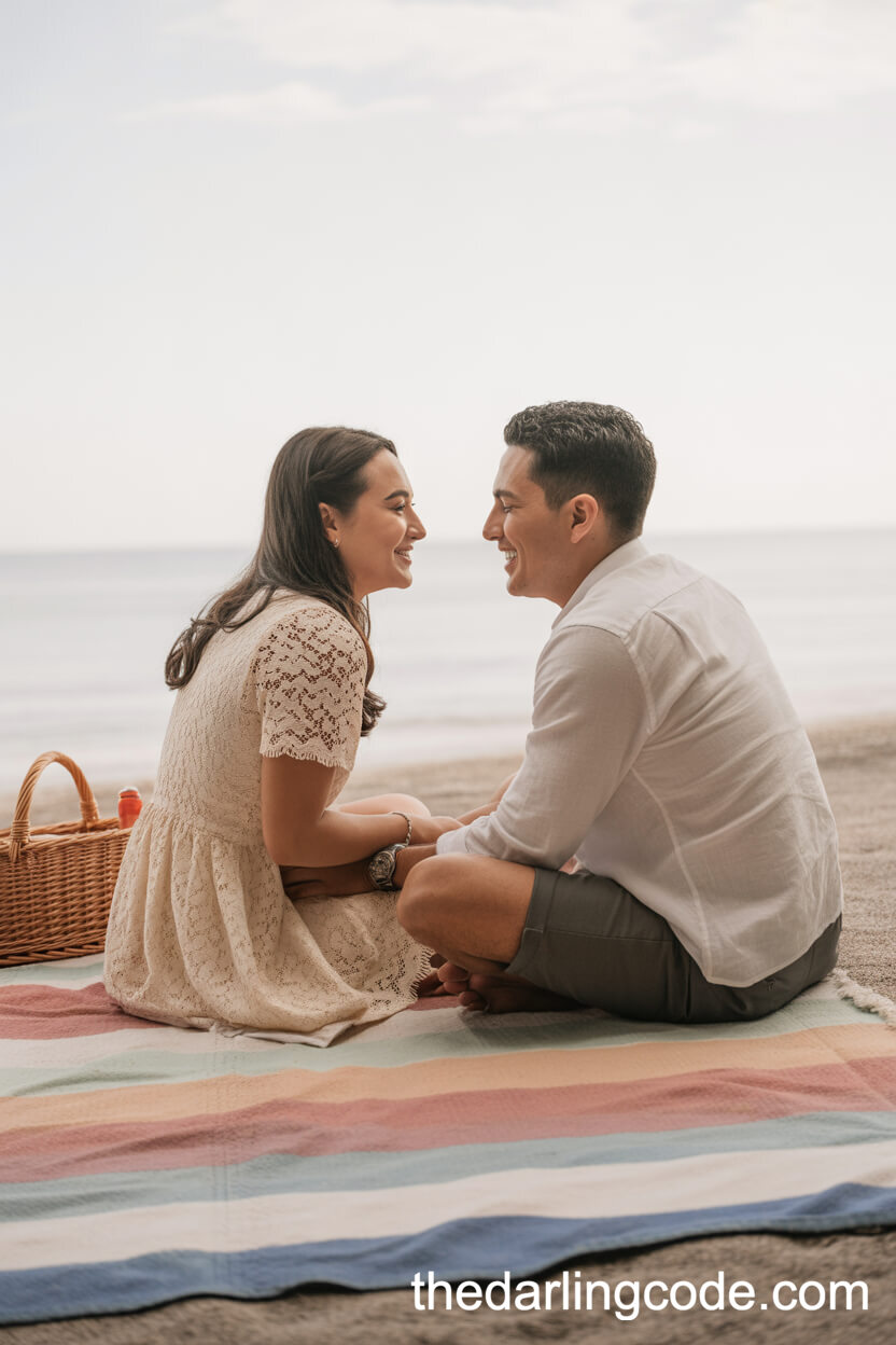 Picnic Blanket Intimacy On The Beach