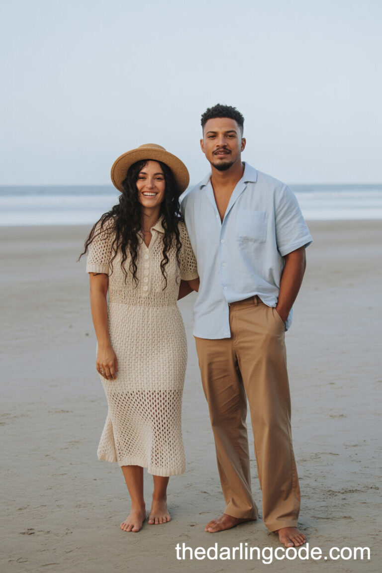 beach engagement photos outfits