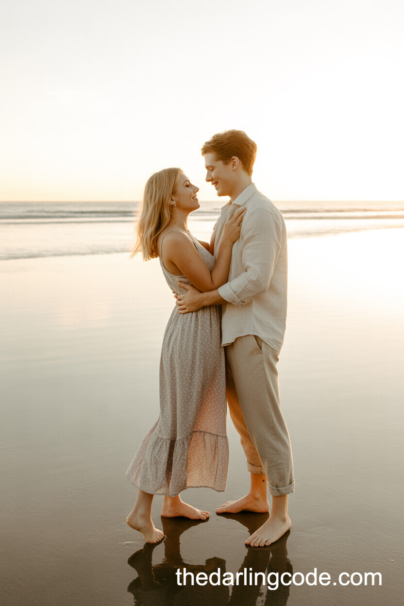 Barefoot Embrace At Golden Hour