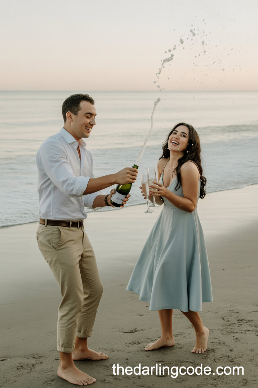 Champagne Celebration In The Surf