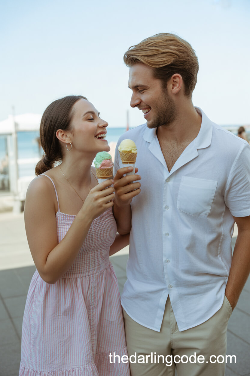Sharing An Ice Cream Cone