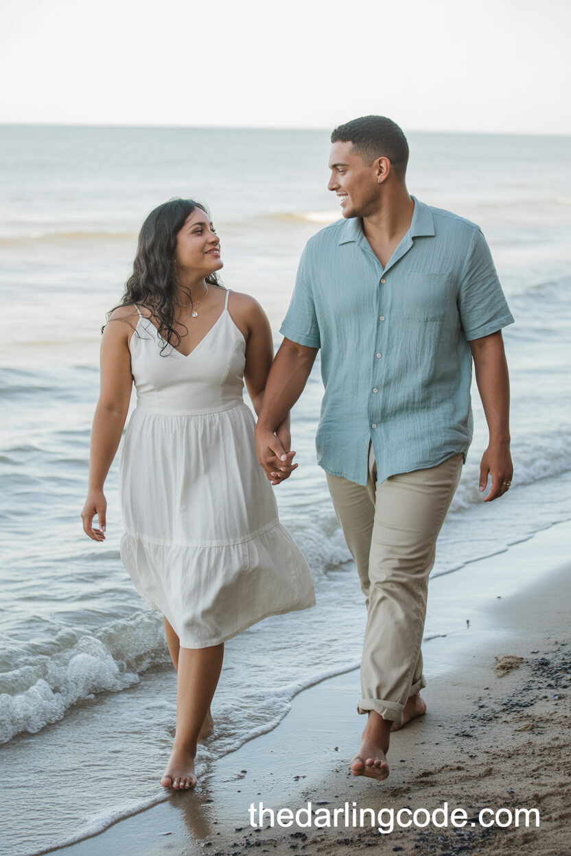 Hand In Hand Along The Water's Edge