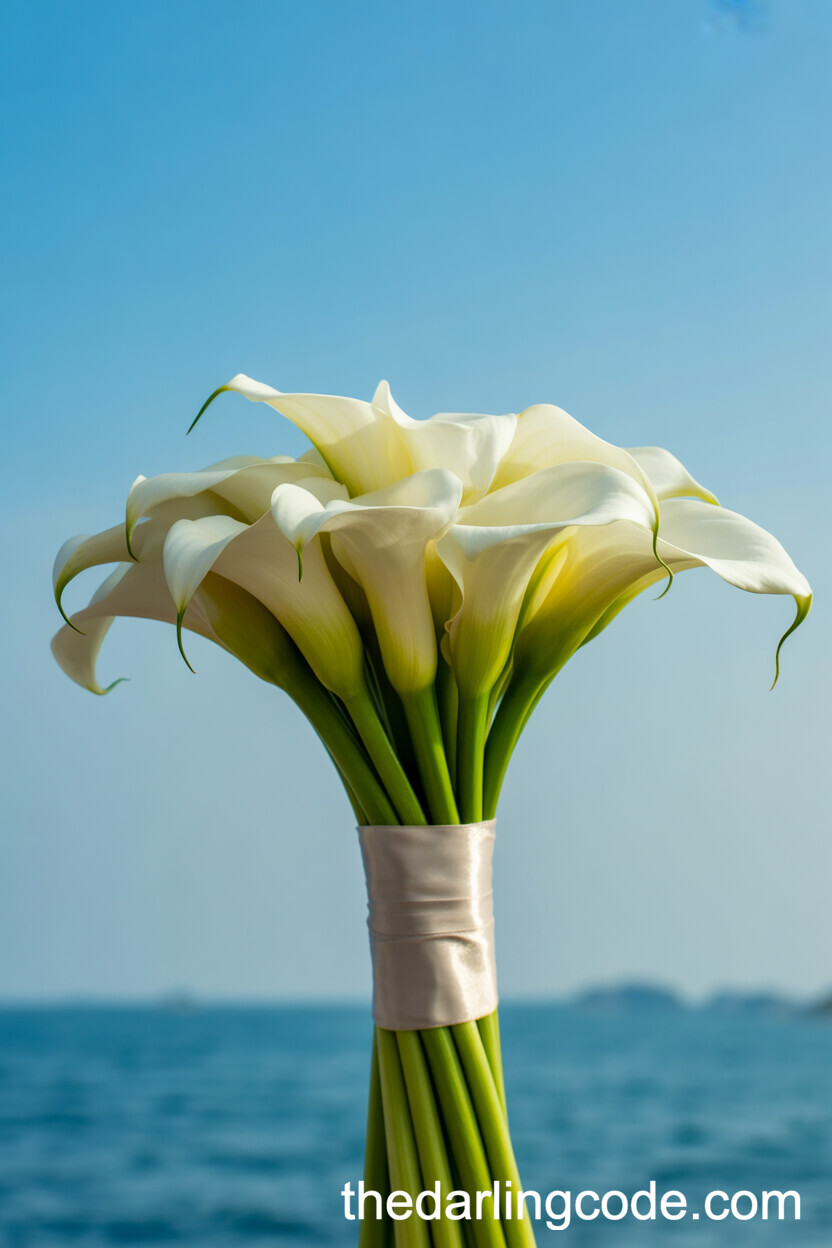 Elegant White Calla Lily Bridal Bouquet