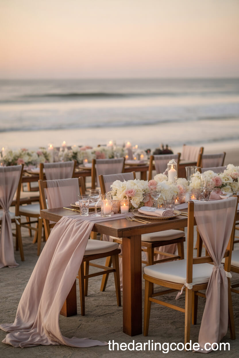 Blush Pink And Ivory Beach Wedding Colors