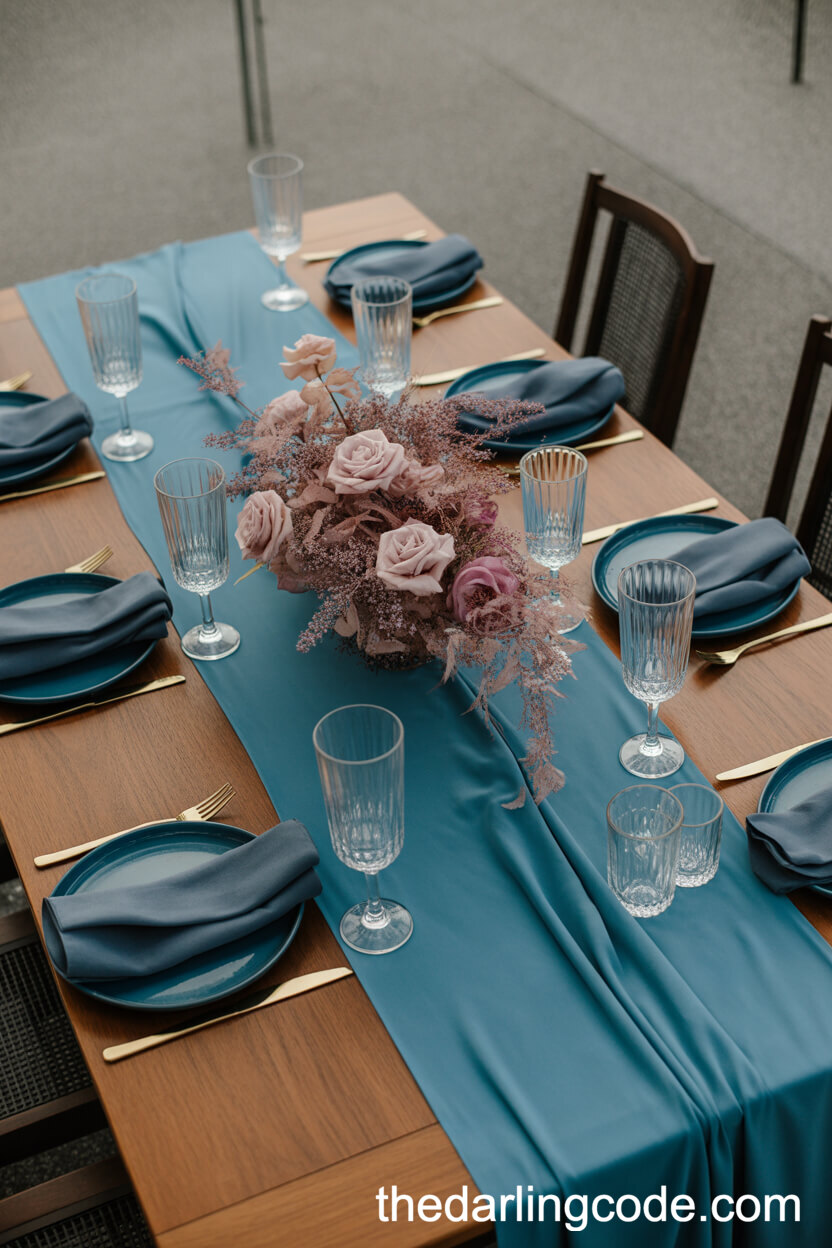 Slate Blue And Mauve Beach Wedding Colors