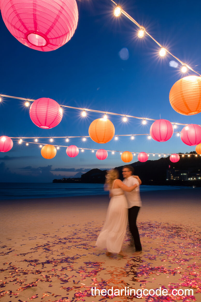 Hot Pink And Tangerine Beach Wedding Colors