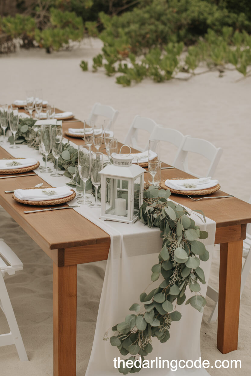 Sage Green And White Beach Wedding Colors