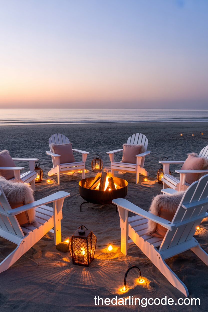 Beach Fire Pit Lounge Area