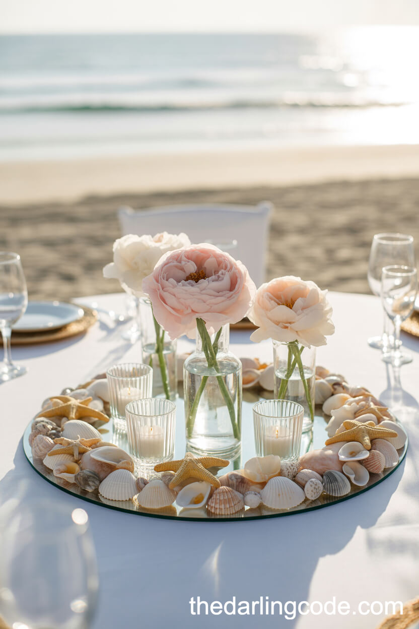 Seashell And Peony Centerpieces