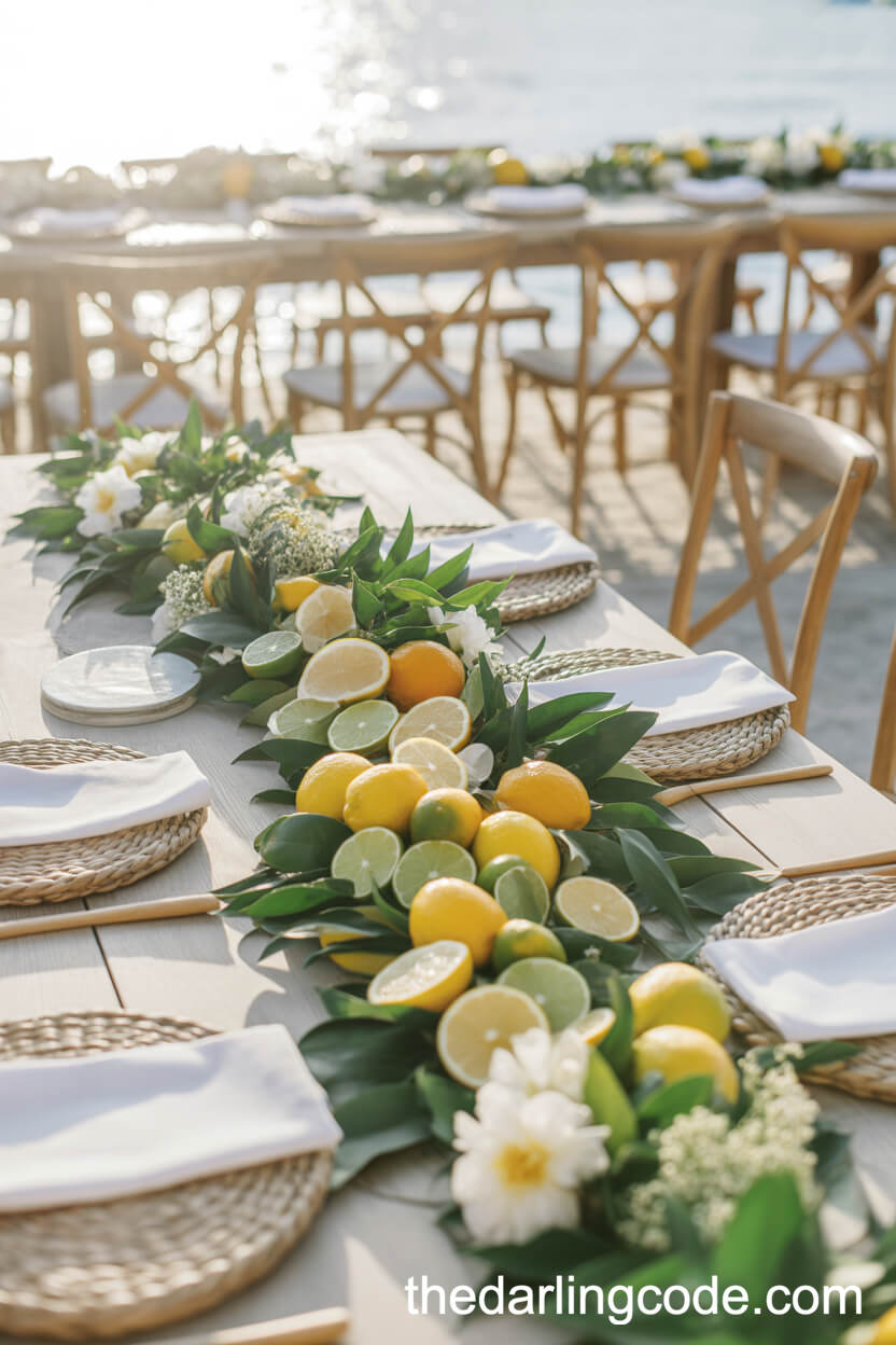 Citrus Garland Reception Table