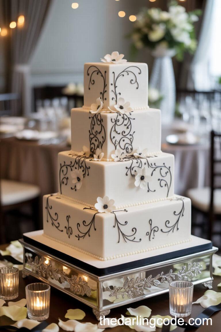 black and white wedding cake ideas