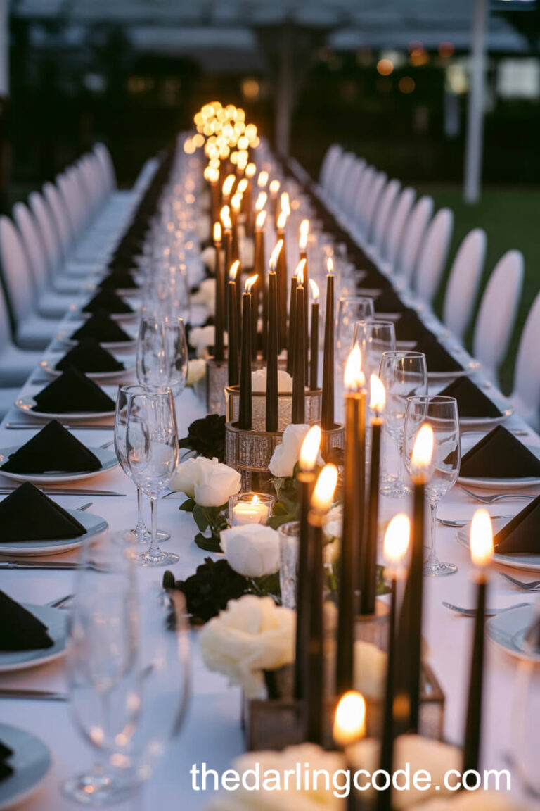black and white wedding decor ideas