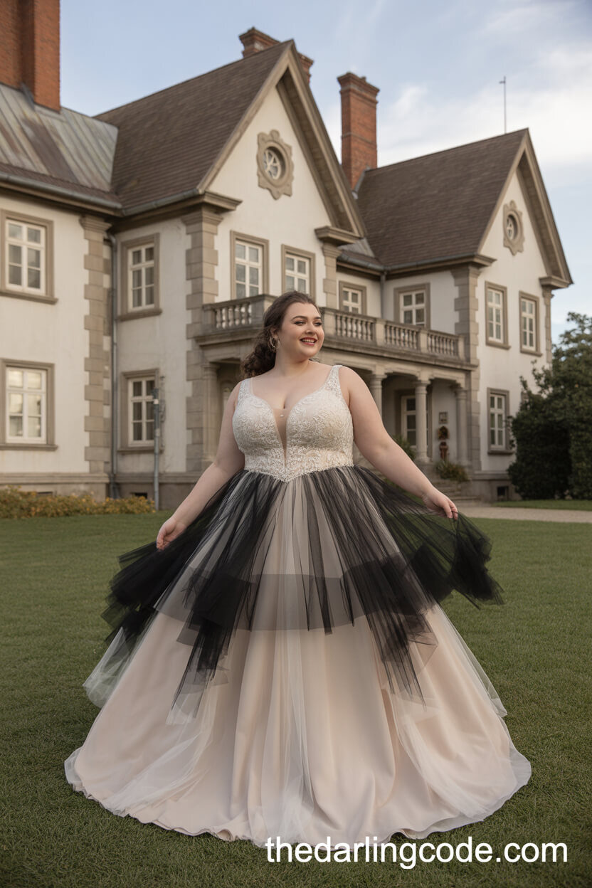 Fairytale-Inspired Tulle Ball Gown With Embroidered Bodice