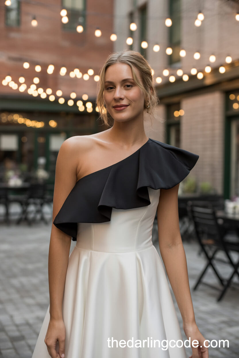 Asymmetrical One-Shoulder Ruffle Dress