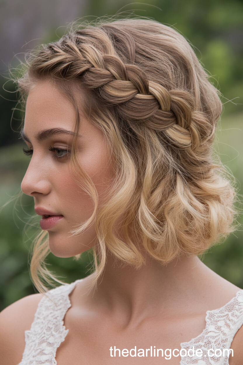 Short Bob With Loose Waterfall Braid