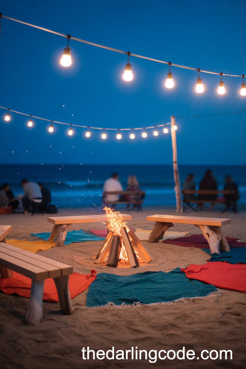 Bonfire Lounge With Driftwood Seating