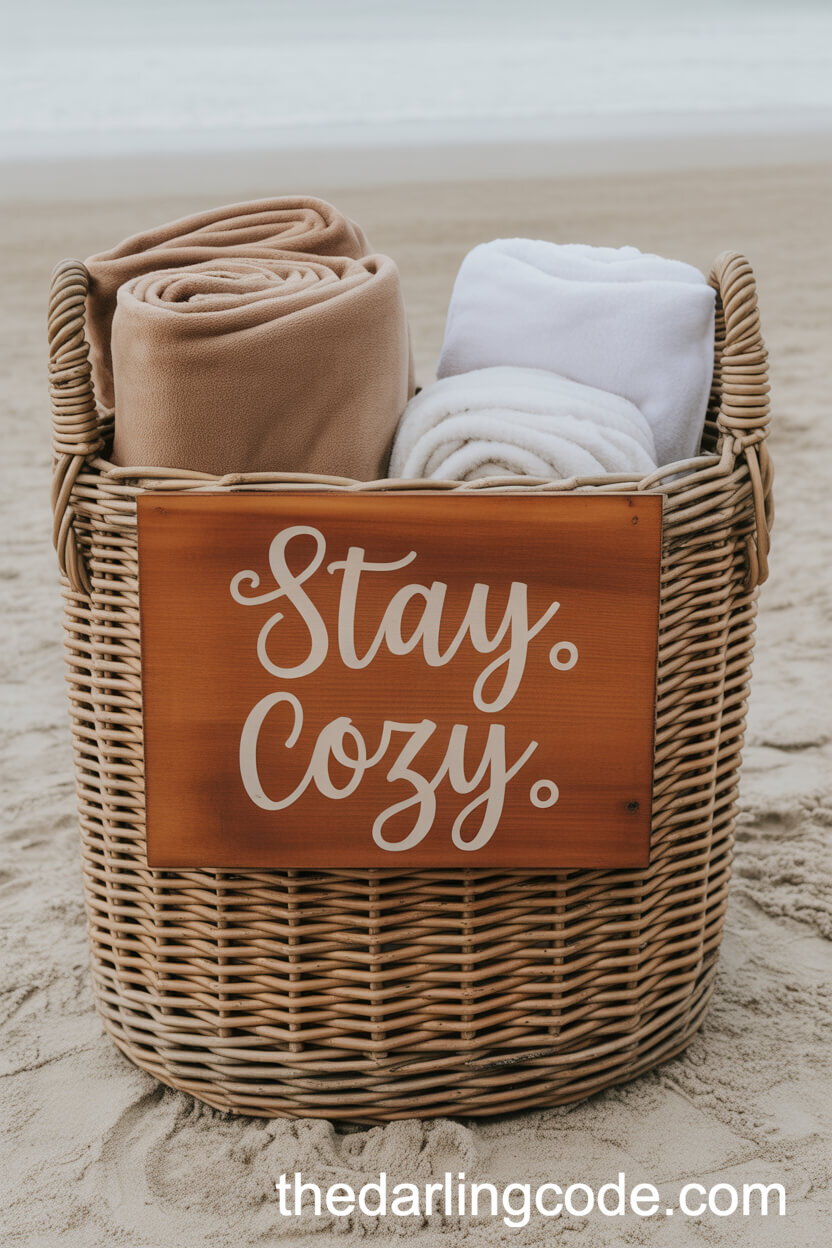 Cozy Blanket Basket For Guests