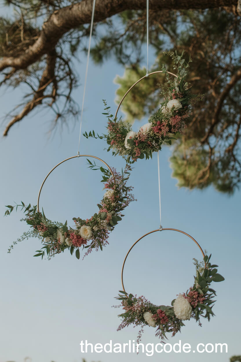 Hanging DIY Floral Hoop Decor