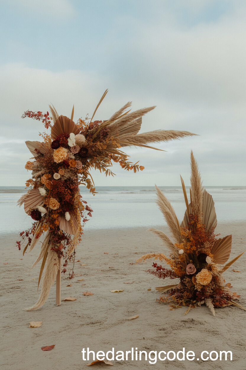 Earthy Autumn-Inspired Floral Arch