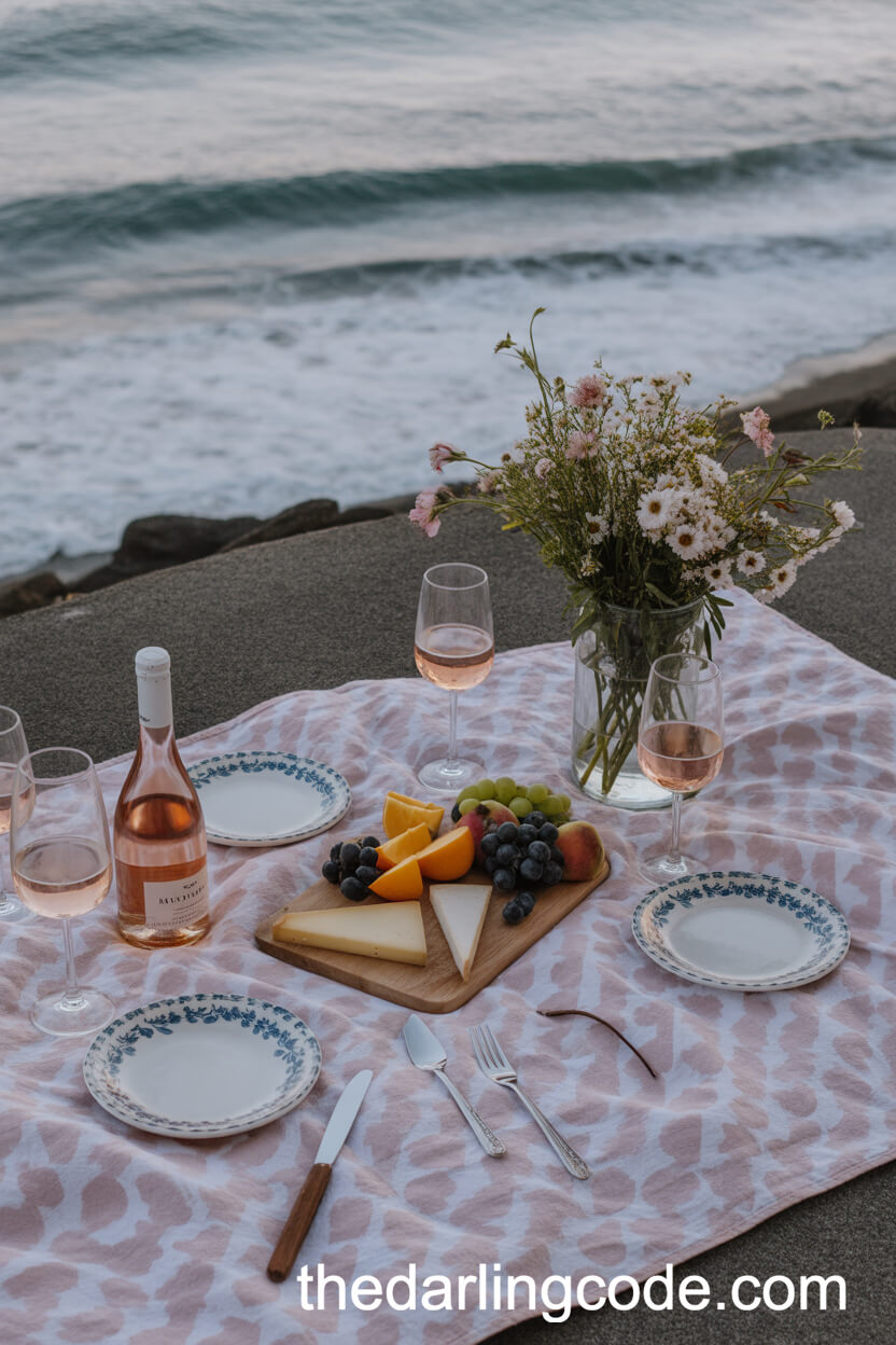Romantic Beach Picnic Spread