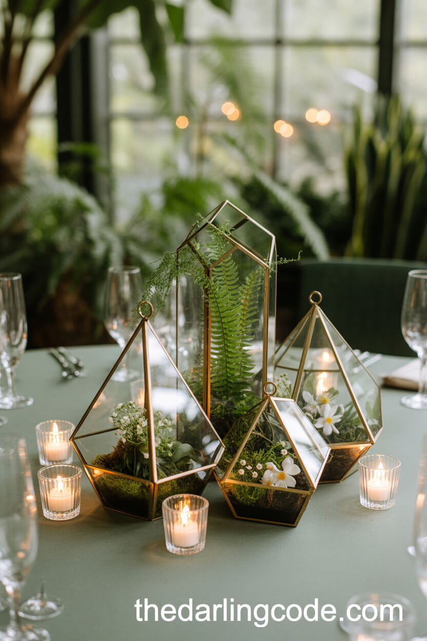Botanical Glass Terrarium Centerpieces