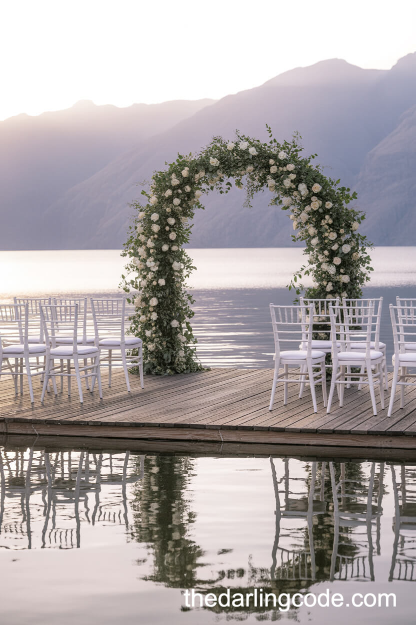 Serene Lakeside Ceremonies At Sunset