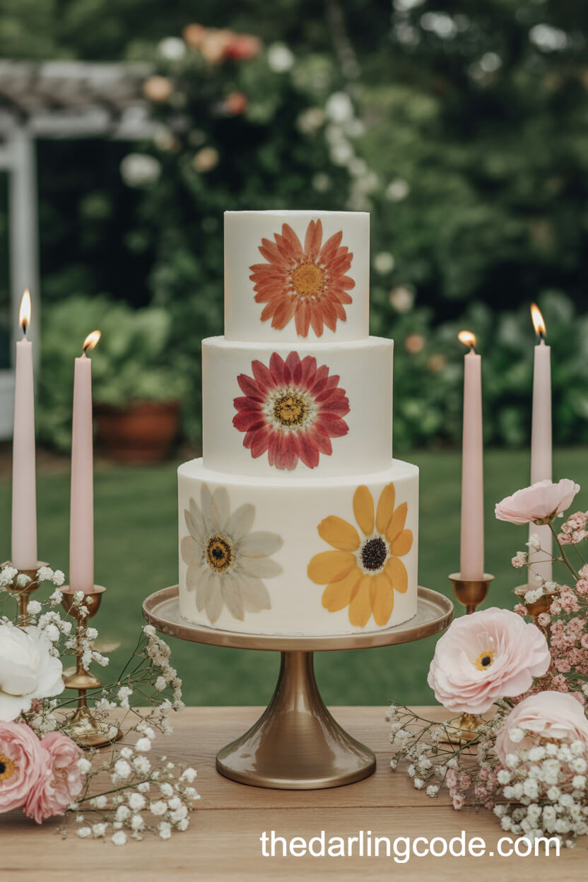 Summer Wedding Cakes Adorned With Edible Flowers