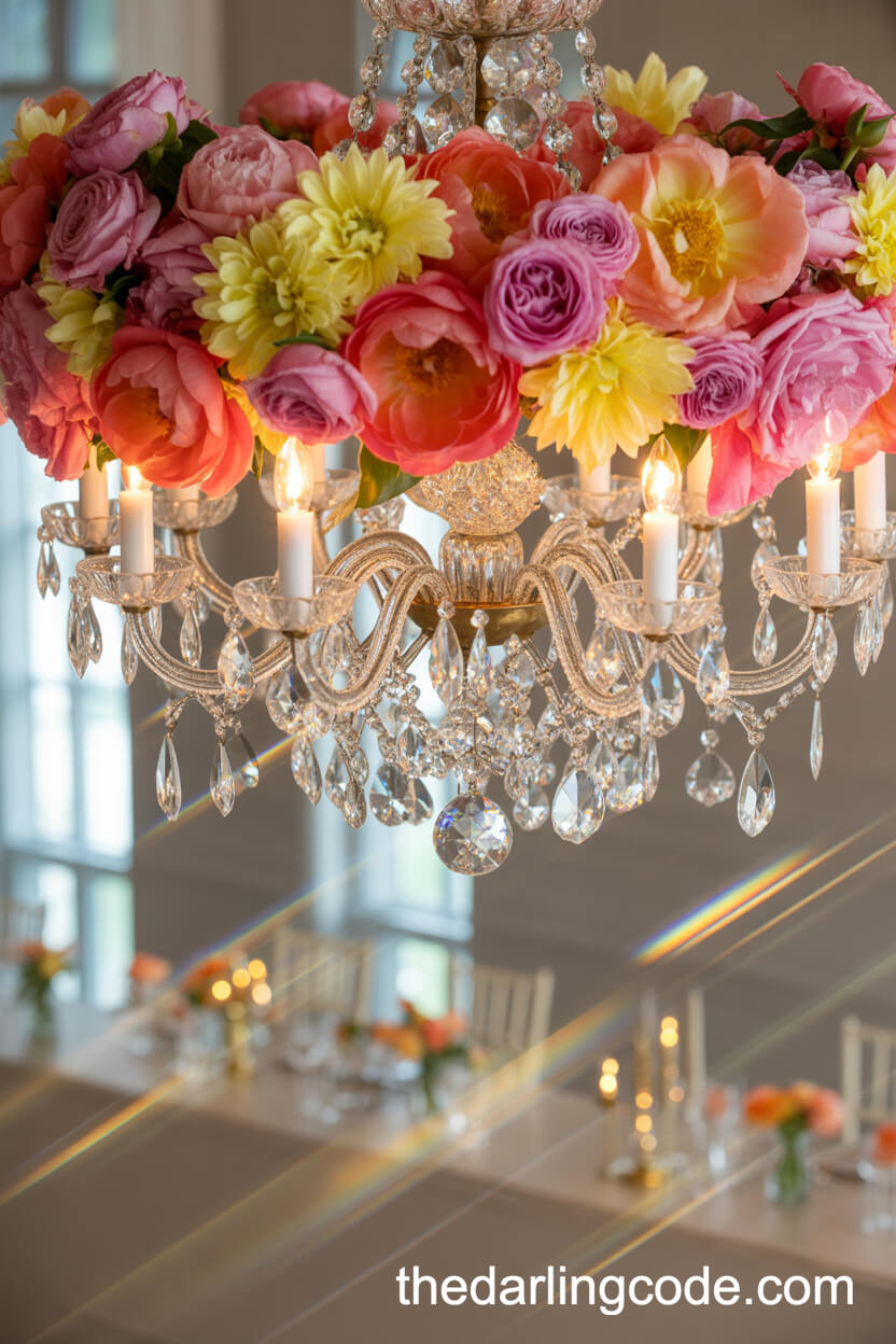 Floral Chandelier Centerpieces For Summer Weddings