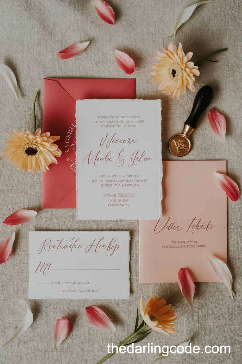 Bright And Elegant Summer Wedding Invitation Suites