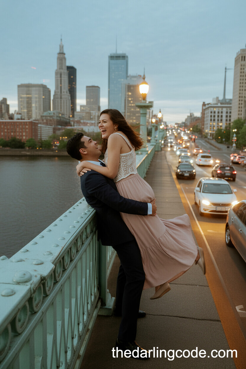 Lifting Laughter On A City Bridge