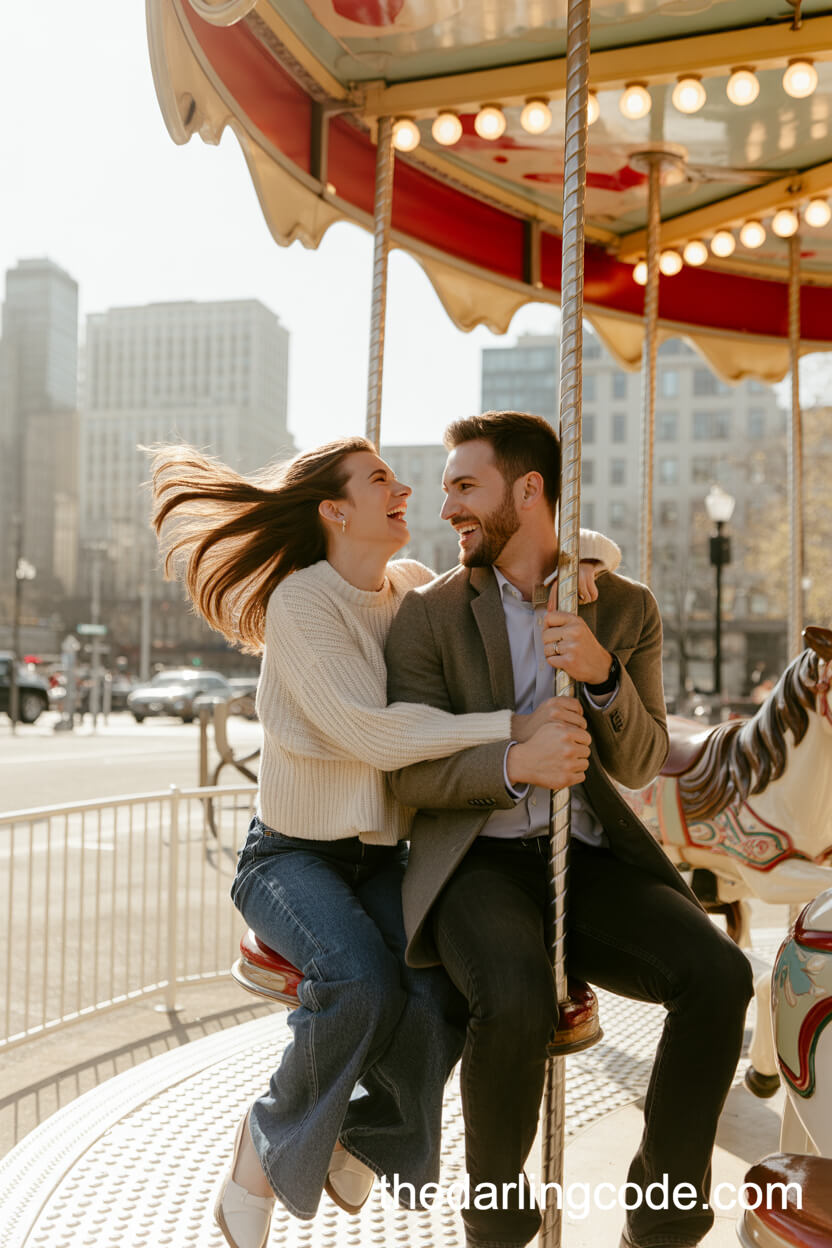 Riding A Vintage City Carousel