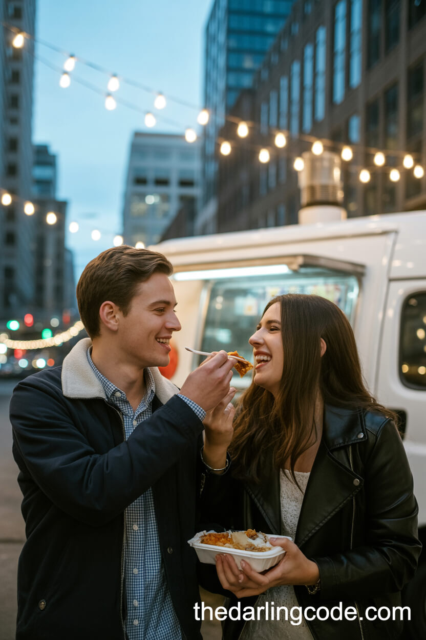 Sharing Bites At A Food Truck Night