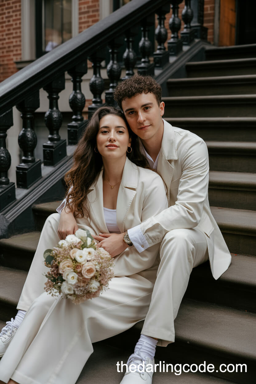 Romantic Steps On A City Brownstone