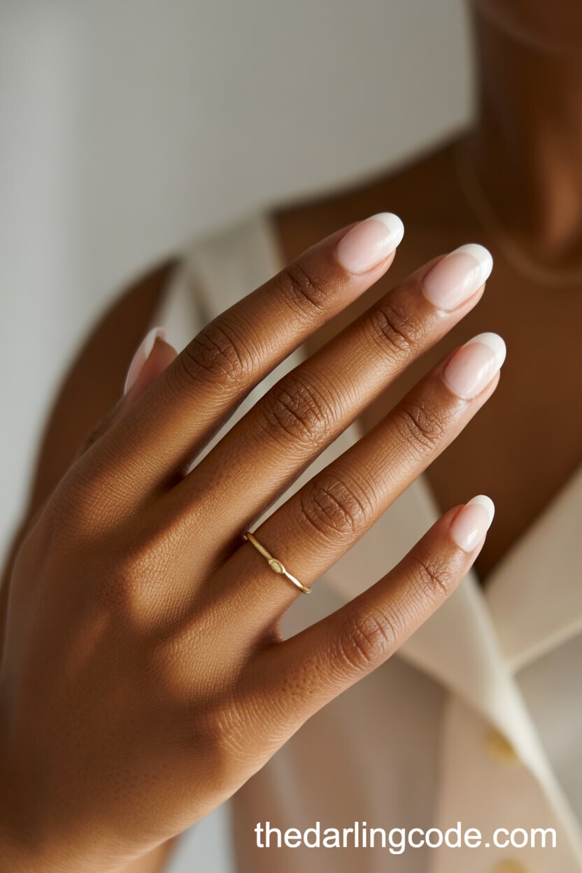 Sheer Milky White Squoval Nails