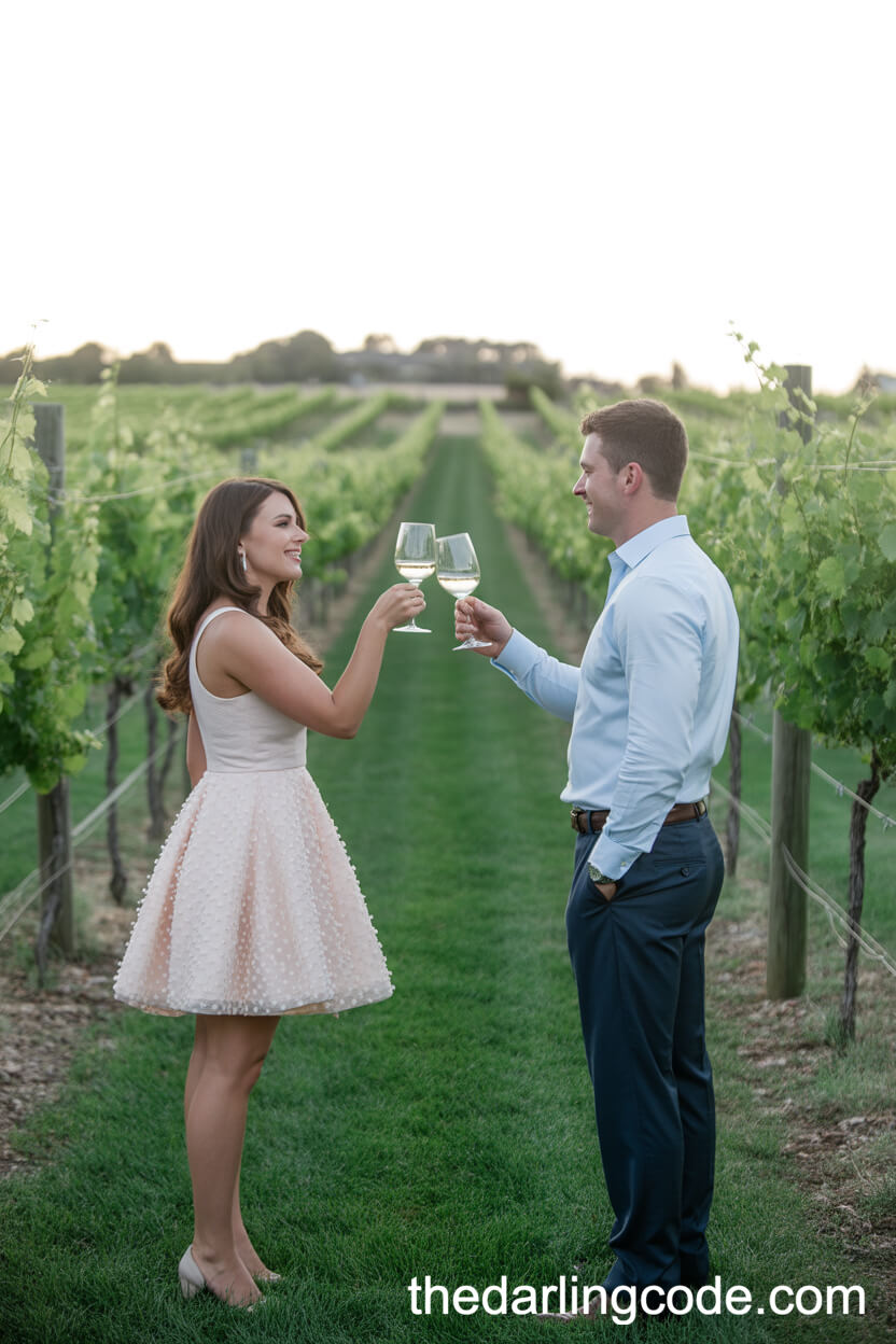 Toasting In The Middle Of A Sunny Vineyard