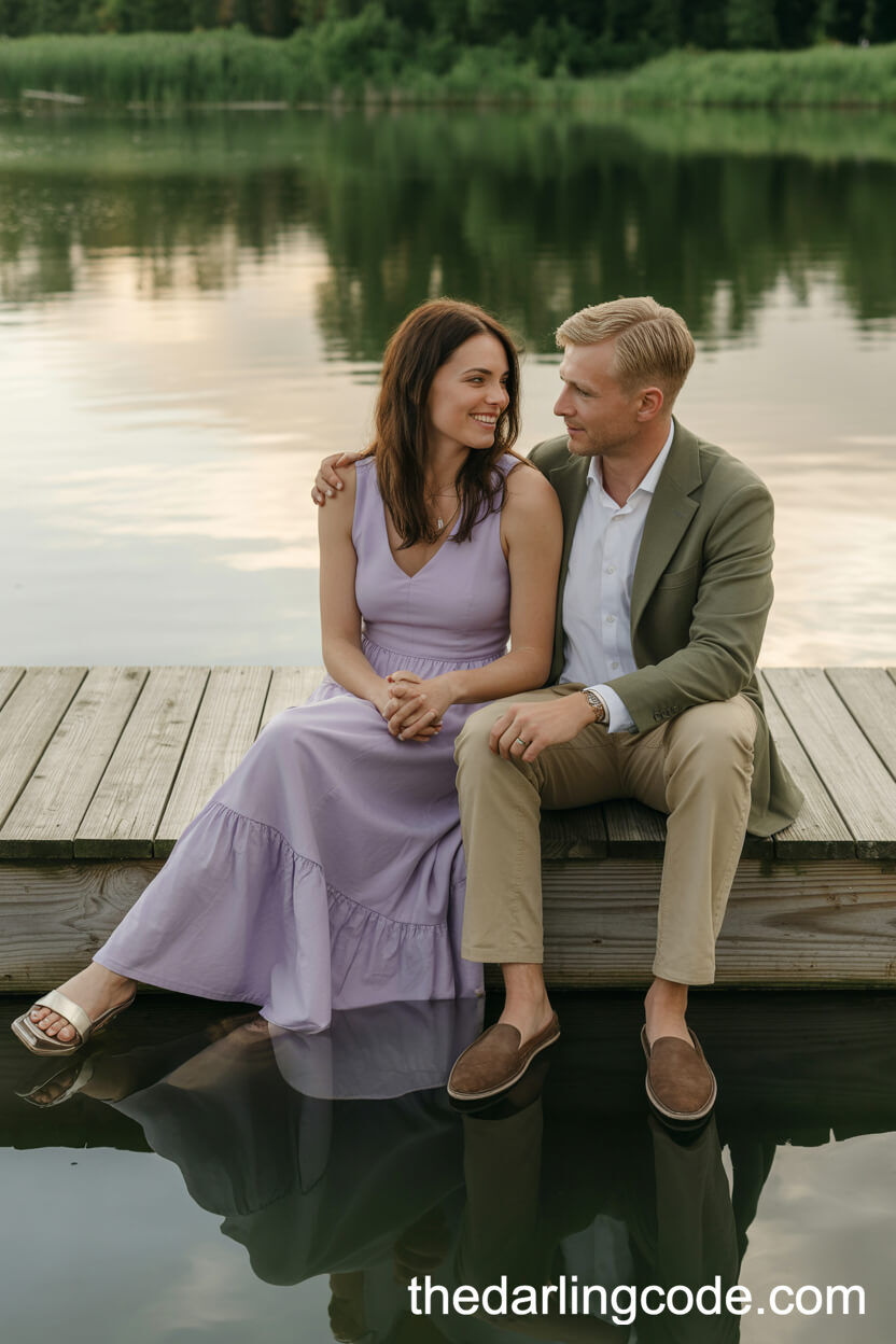 Quiet Reflections on a Lake Dock at Golden Hour