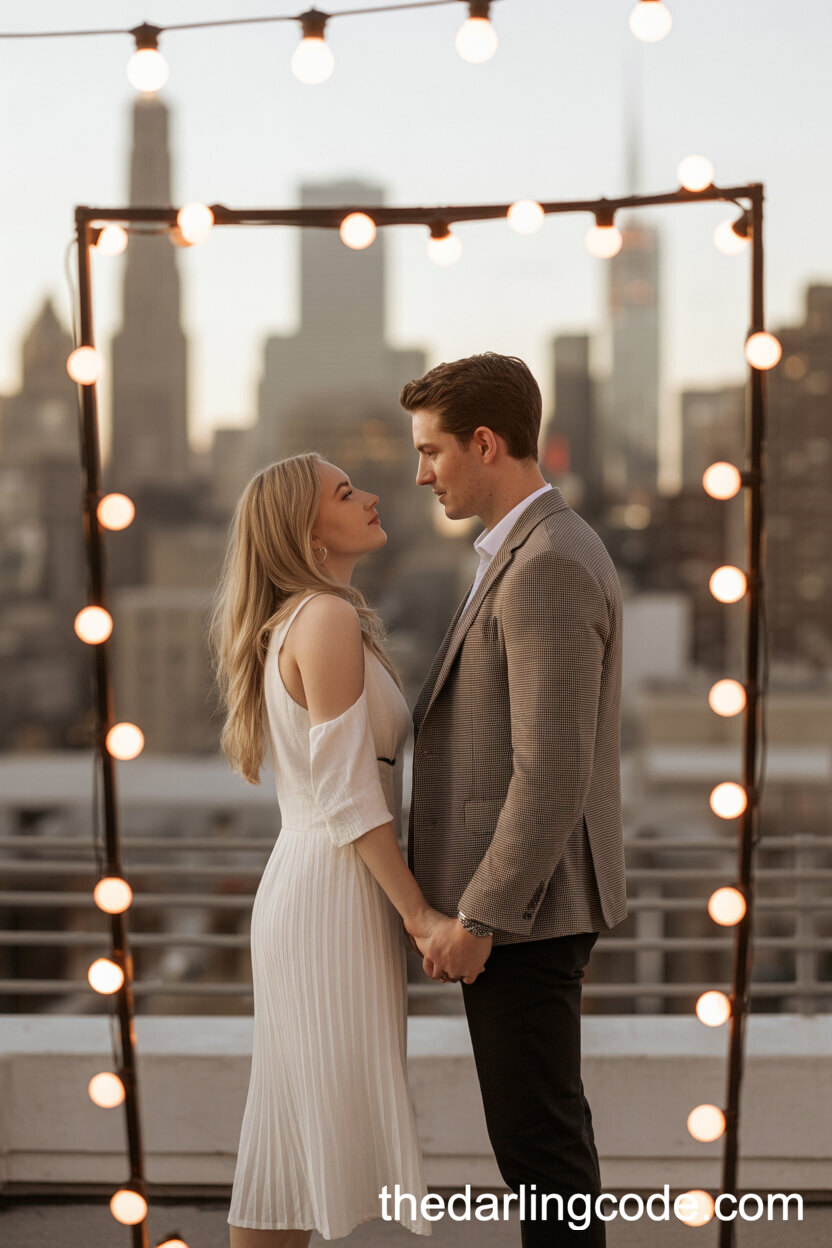 Rooftop Romance With City Skyline Views
