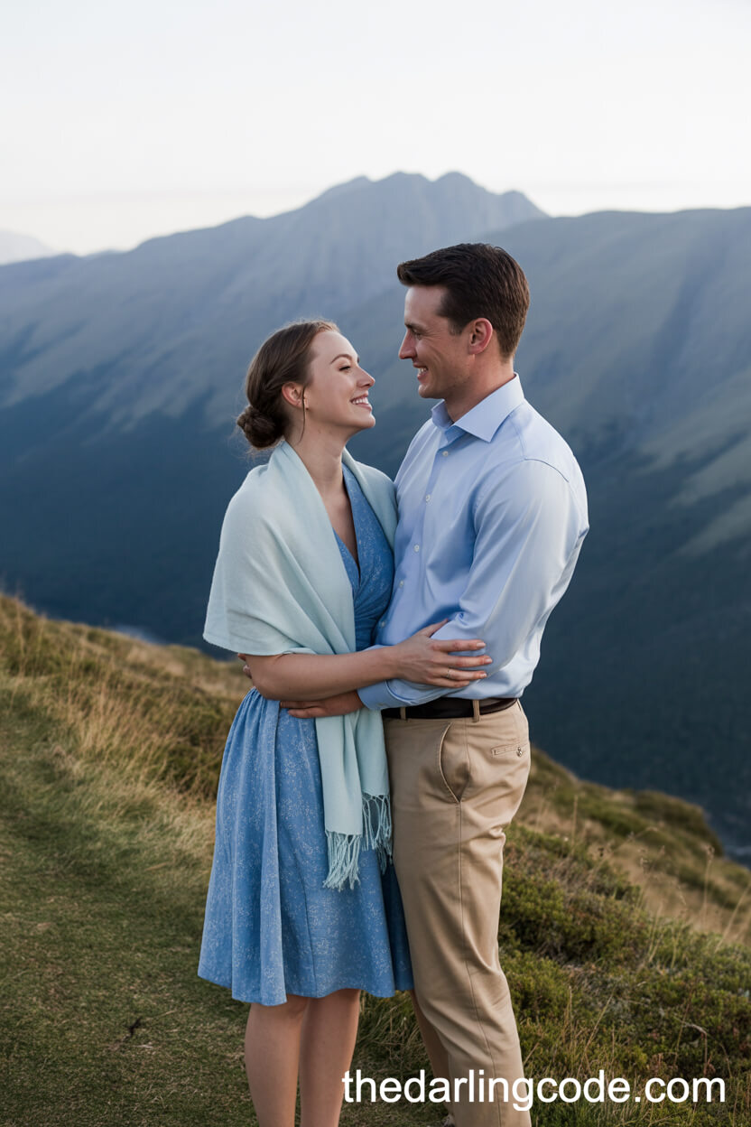 Smiling Together On A Scenic Mountain Ridge