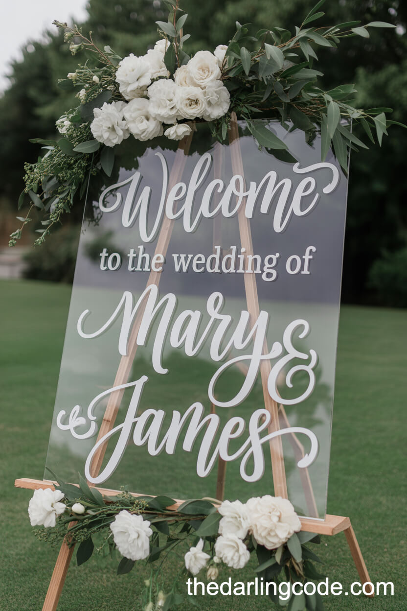 Stylish Acrylic Calligraphy Welcome Sign