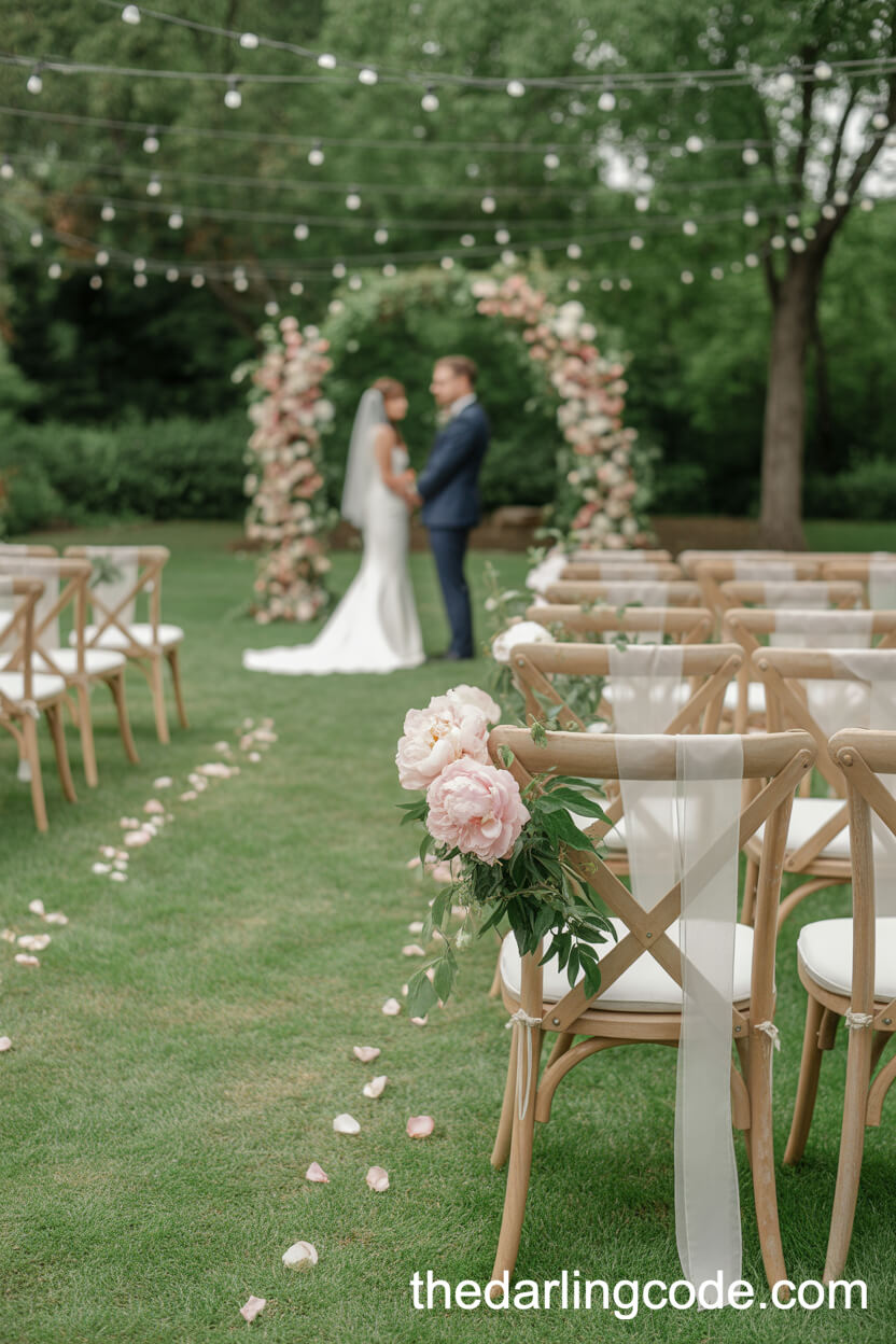 Romantic Garden Ceremony With A Floral Arch