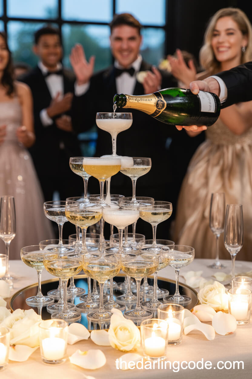 Showstopping Champagne Tower For A Glamorous Toast